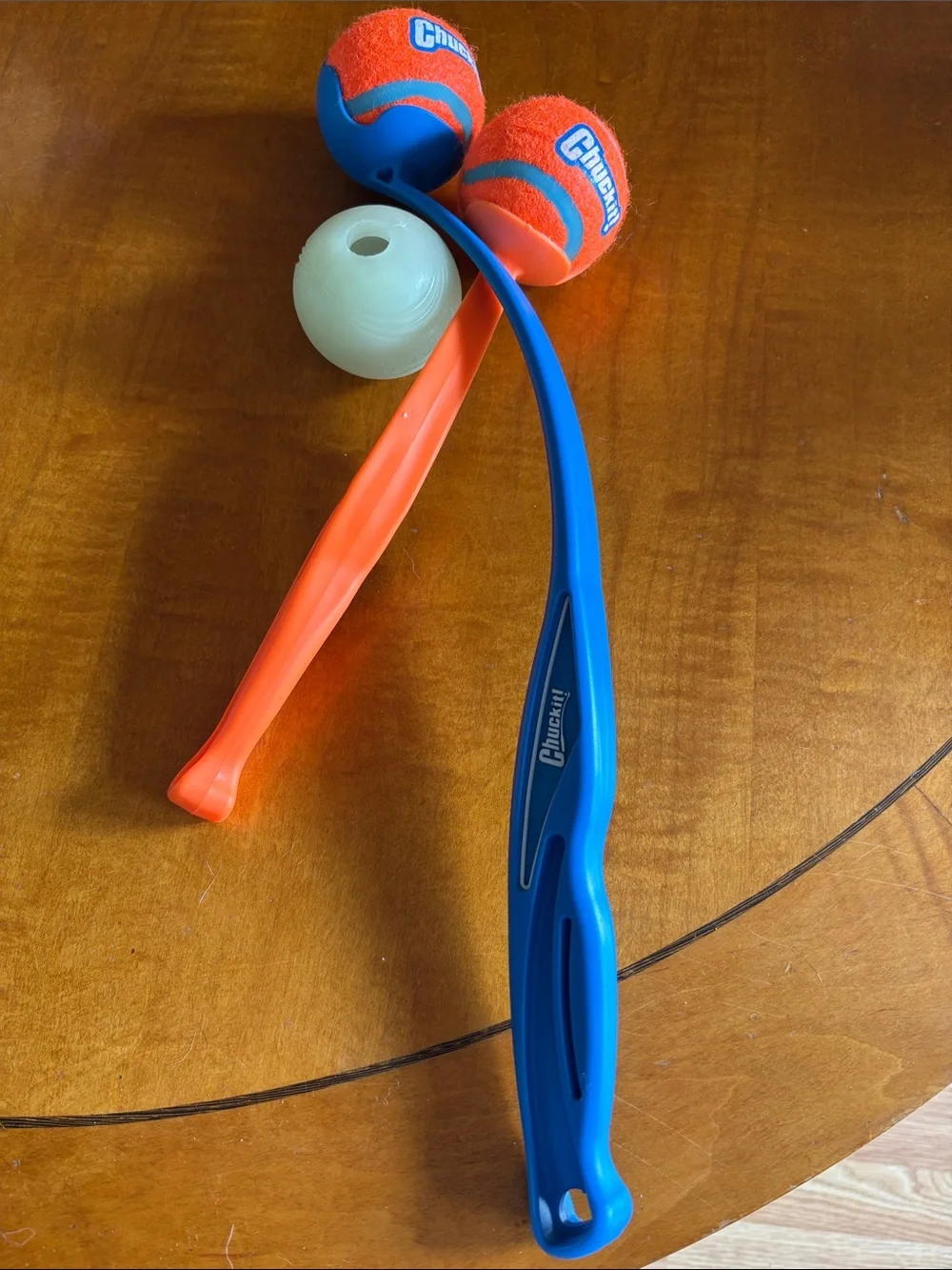 Orange & Blue Ball Launcher Set with 3 Balls (like new)